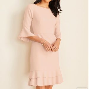 Ann Taylor Doubleweave Flounce Sheath Dress